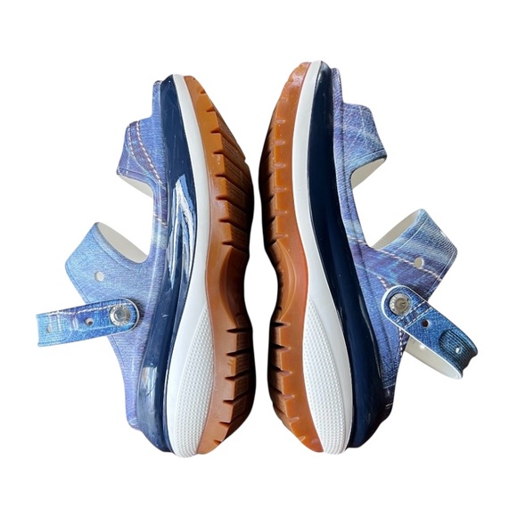 CROCS CLASSIC MEGA CRUSH DENIM Blue White SANDALS Size 9 - Picture 9 of 13